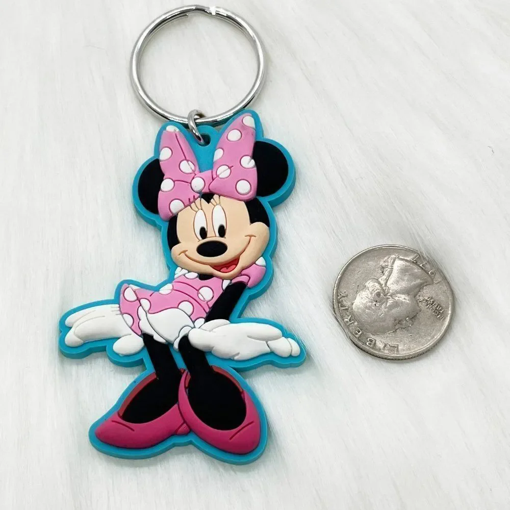 🔮 5/$25 Disney Minnie Mouse Soft‎ Plastic Keychain